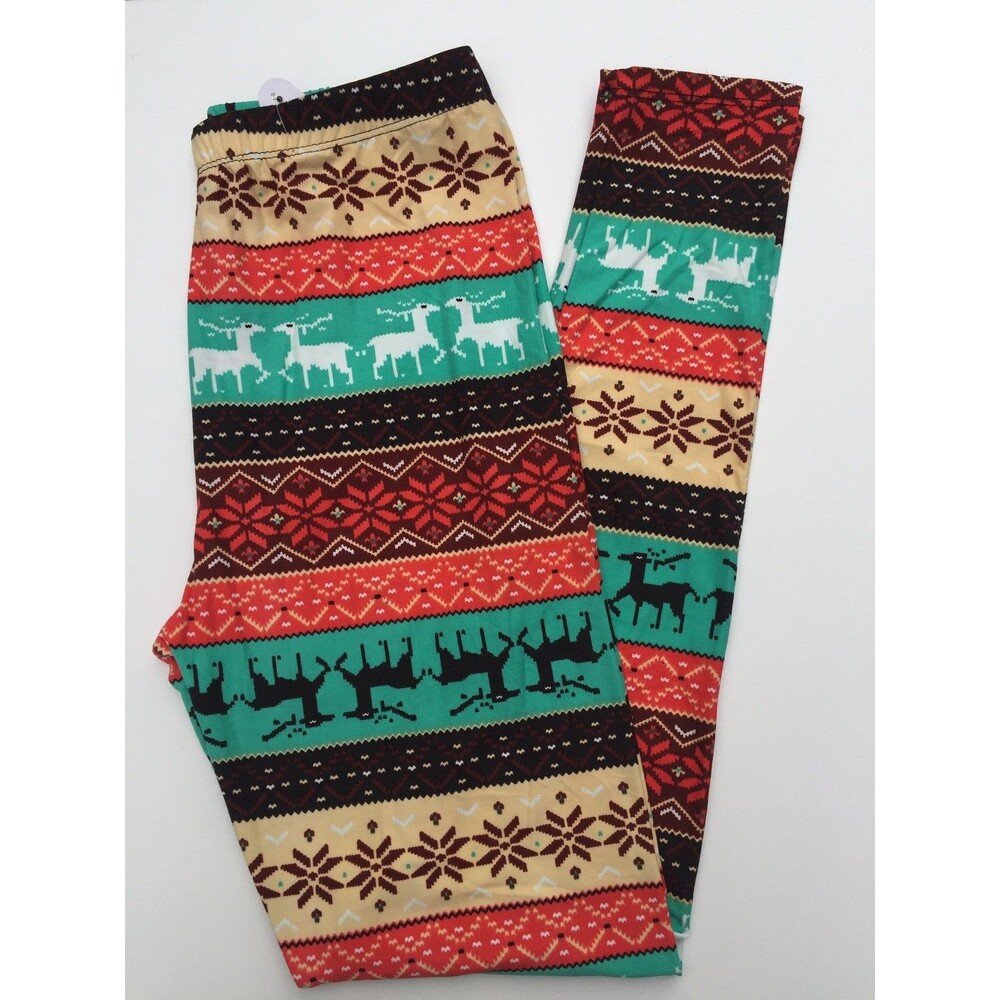 Navajo Beautiful Colors and Christmas with Buttery Soft Leggings - One Size 2-12